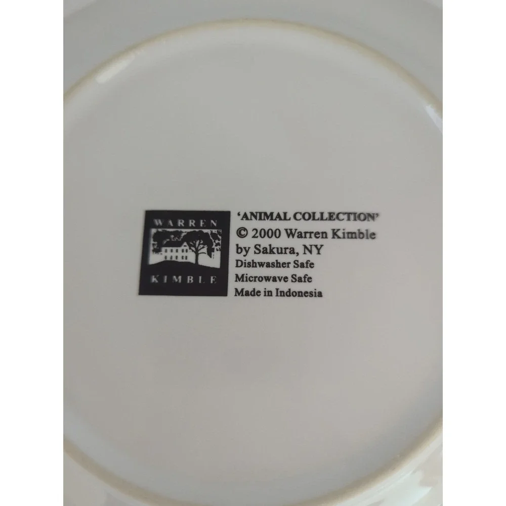 Warren Kimble Sakura NY Animal Collection Sheep Salad Plate 8 Inch Folk Art
